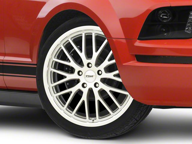 TSW Snetterton Hyper Silver with Mirror Cut Lip Wheel; 20x8.5 (05-09 Mustang GT, V6)