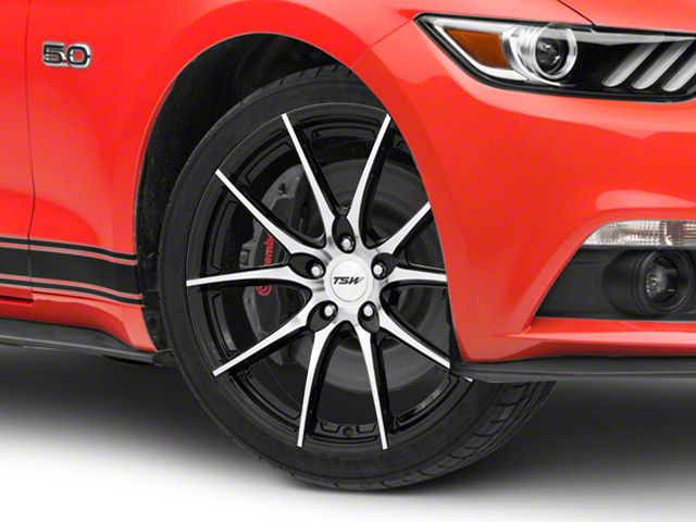 TSW Spring Gloss Black with Mirror Cut Face Wheel; 19x8.5 (15-23 Mustang EcoBoost w/o Performance Pack, V6)