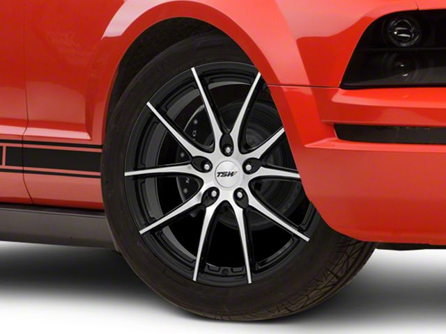 TSW Spring Gloss Black with Mirror Cut Face Wheel; 19x9.5 (05-09 Mustang GT, V6)