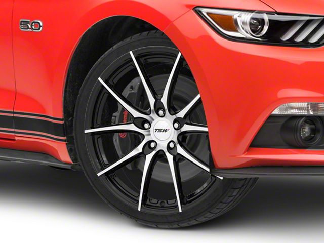TSW Spring Gloss Black with Mirror Cut Face Wheel; 20x8.5 (15-23 Mustang EcoBoost w/o Performance Pack, V6)