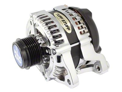 Tuff Stuff Performance Alternator with 6-Groove Pulley; 250 High AMP; Chrome (11-17 Mustang GT, V6)