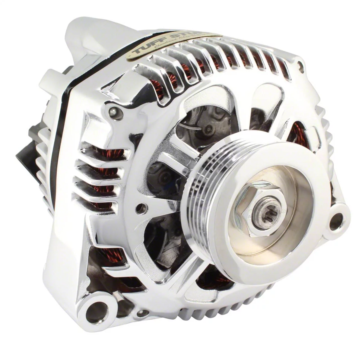 Tuff Stuff Performance Corvette Alternator with 6Groove Pulley; 110 AMP; Chrome 7721NA (9701