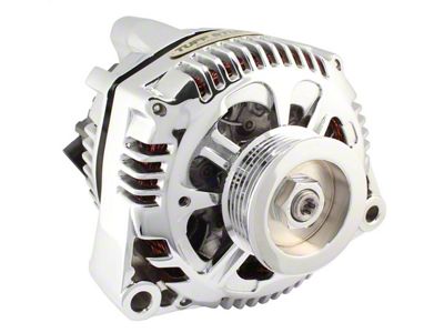 Tuff Stuff Performance Alternator with 6-Groove Pulley; 110 AMP; Chrome (97-01 Corvette C5)