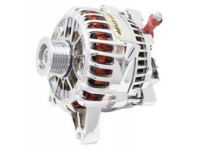 Tuff Stuff Performance Alternator with 6-Groove Pulley; 225 AMP; Polished (99-04 Mustang GT)