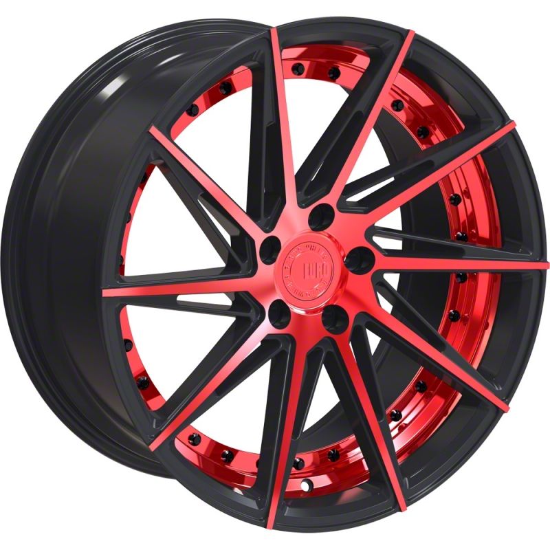 TW Racing Mustang E2 Forged Gloss Black with Red Wheel; 20x8.5