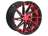 TW Racing E2 Forged Gloss Black with Red Wheel; Rear Only; 20x10; 40mm Offset (24-26 Mustang)