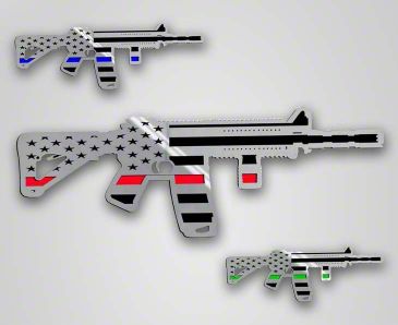 Universal AM AR15 Gun with Laser Cut Flag Motif Gun Safe Emblem ...