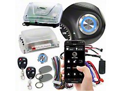 Billet Push Button Engine Start/Stop with Keyless Entry, Remote Start and RFID Kit; Blue LED (Universal; Some Adaptation May Be Required)