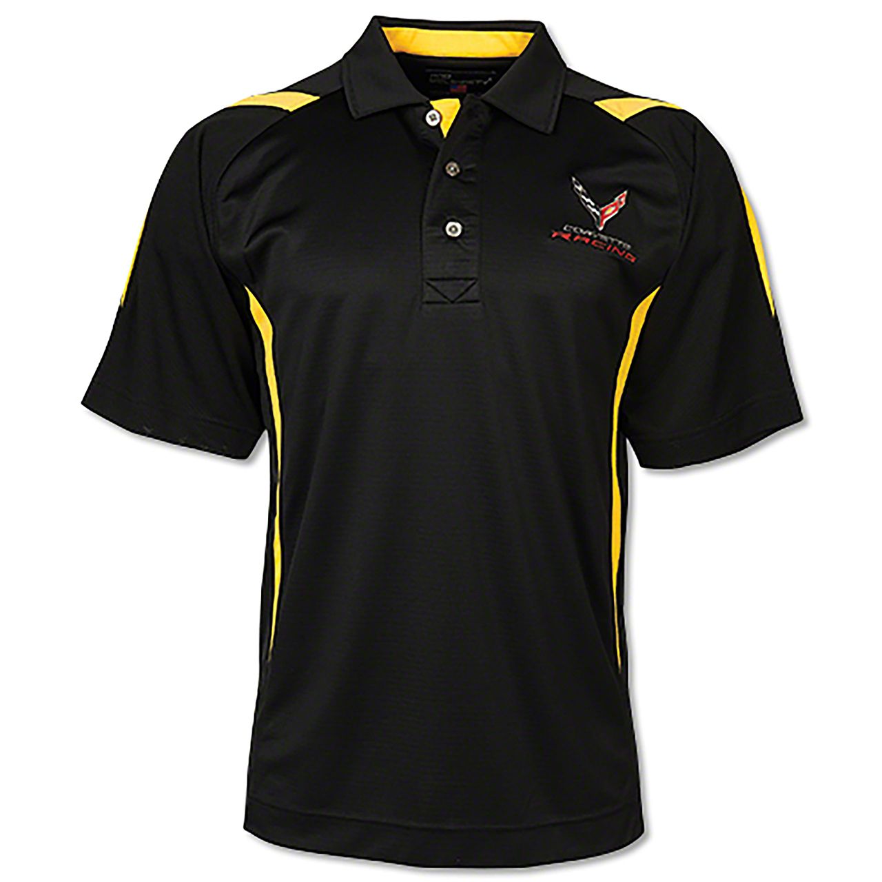 Oversized Racing Polo Universal AM C8 Corvette Racing Polo Shirt; Black with Yellow - Free ...