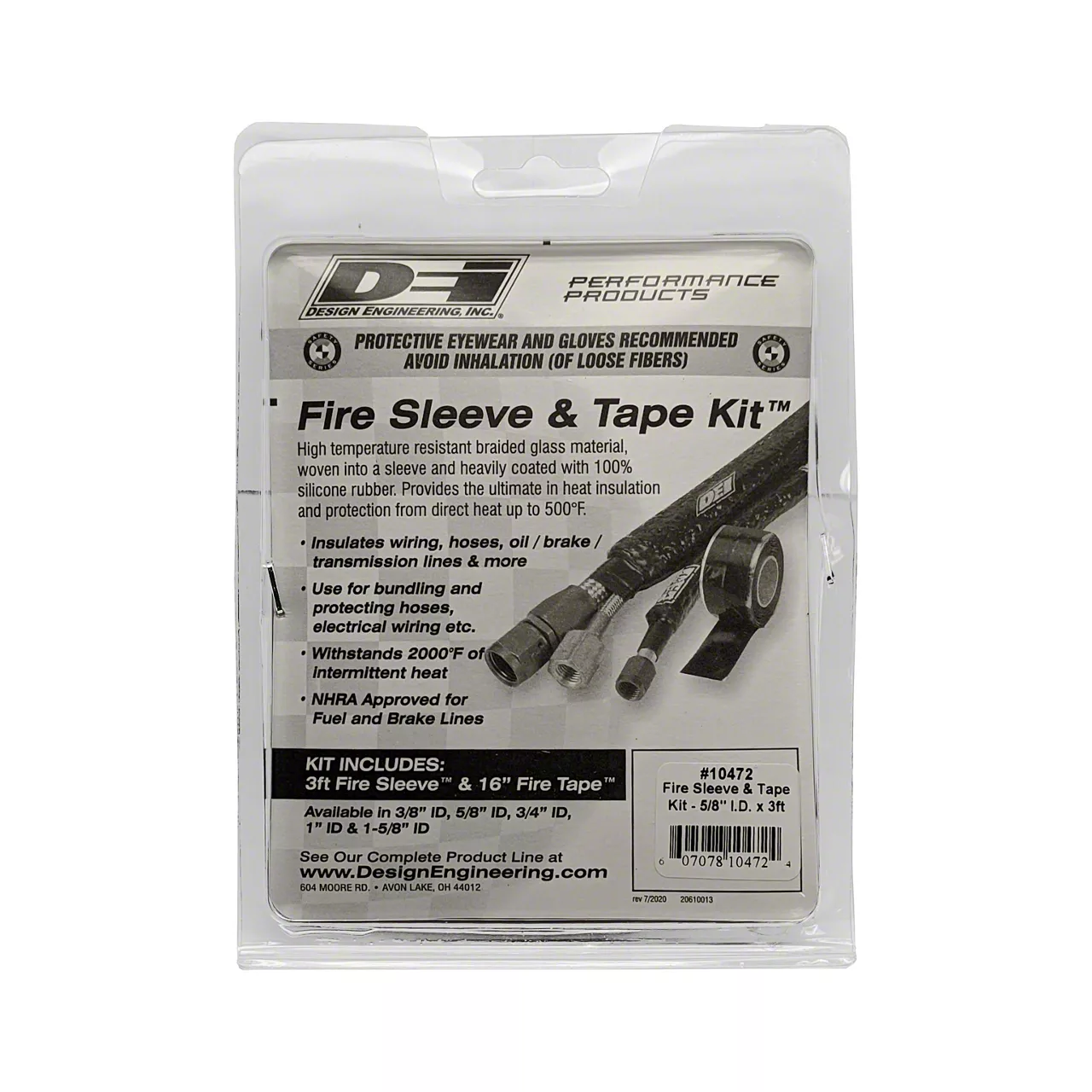 Universal AM Fire Sleeve and Tape Kit; 5/8-Inch x 36-Inch - Free Shipping
