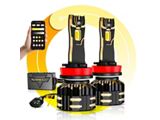 GX Bi-Color Smart Series Switchback LED Headlight Bulbs with Bluetooth App Control; H11/H9/H8 