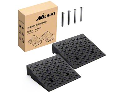 Heavy Duty Rubber Curb Ramps; 3.90-Inch Rise