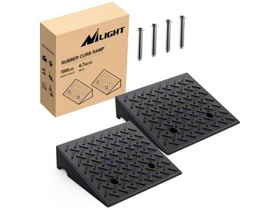 Heavy Duty Rubber Curb Ramps; 4.30-Inch Rise