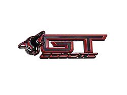 Howling Coyote GT Decklid Emblem; Race Red with Black (Universal; Some Adaptation May Be Required)