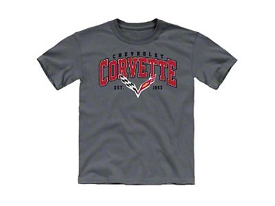 Kids C7 Corvette T-Shirt; Charcoal