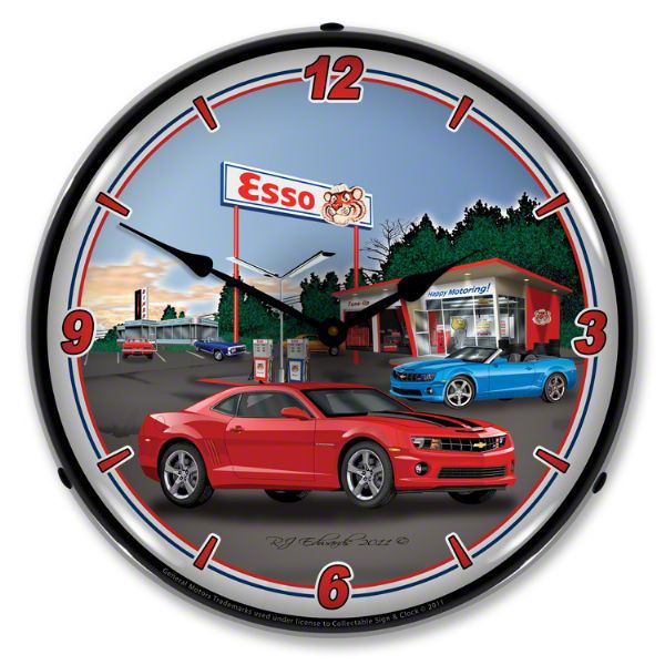 Universal AM LED Clock; Esso Station - Free Shipping