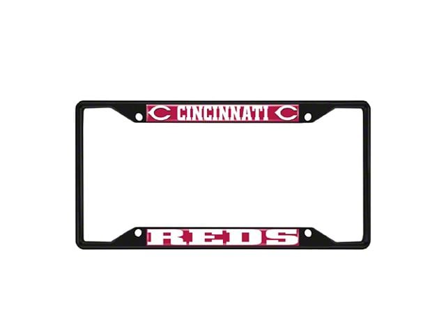 Cincinnati Reds Frame Universal AM License Plate Frame with Cincinnati Reds Logo; Black and ...