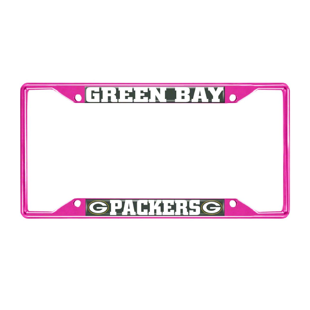 Universal AM License Plate Frame with Green Bay Packers; Pink (Universal;  Some Adaptation May Be Required) - Free Shipping, image size:1280x1280