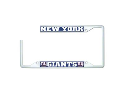 License Plate Frame with New York Giants; White (Universal; Some Adaptation May Be Required)