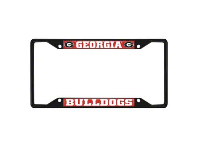 License Plate Frame with University of Georgia Logo; Black and Red (Universal; Some Adaptation May Be Required)