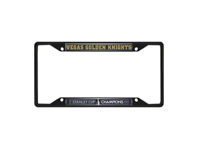 License Plate Frame with Vegas Golden Knights Stanley Cup Champions Logo; Gray (Universal; Some Adaptation May Be Required)