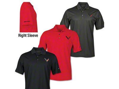 Men's Nike Dri-FIT Polo Shirt with C8 Z06 Logos; Anthracite