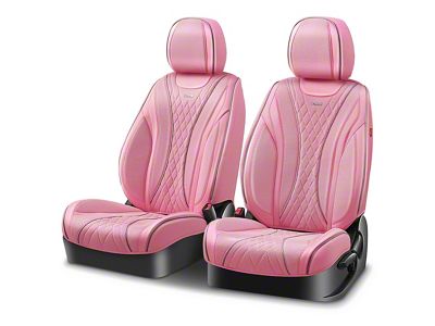 Mermaid Series Front Bucket Seat Covers; Pink Leatherette (Universal; Some Adaptation May Be Required)