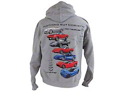 Nothing But Corvette Hooded Sweatshirt; Gray 