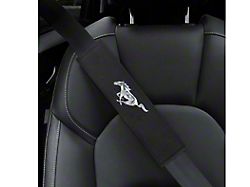 Seat Belt Pad with Running Pony Logo; Black (Universal; Some Adaptation May Be Required)