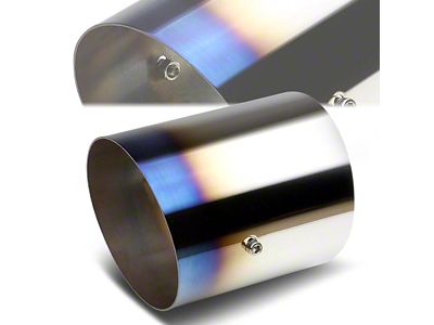 Slant Cut Exhaust Tip; 4.50-Inch; Burnt (Fits 4.50-Inch Tailpipe)