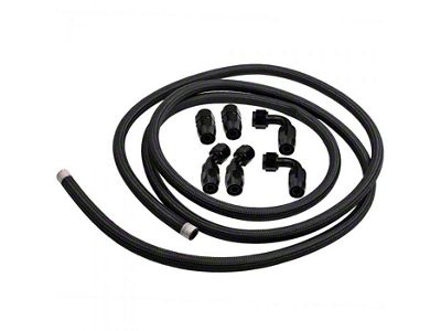 Stainless Steel Braided Fuel/Oil Hose Kit; -10AN; 12-Foot; Black (Universal; Some Adaptation May Be Required)