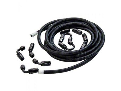 Stainless Steel Braided Fuel/Oil Hose Kit; -6AN; 16-Foot; Black (Universal; Some Adaptation May Be Required)