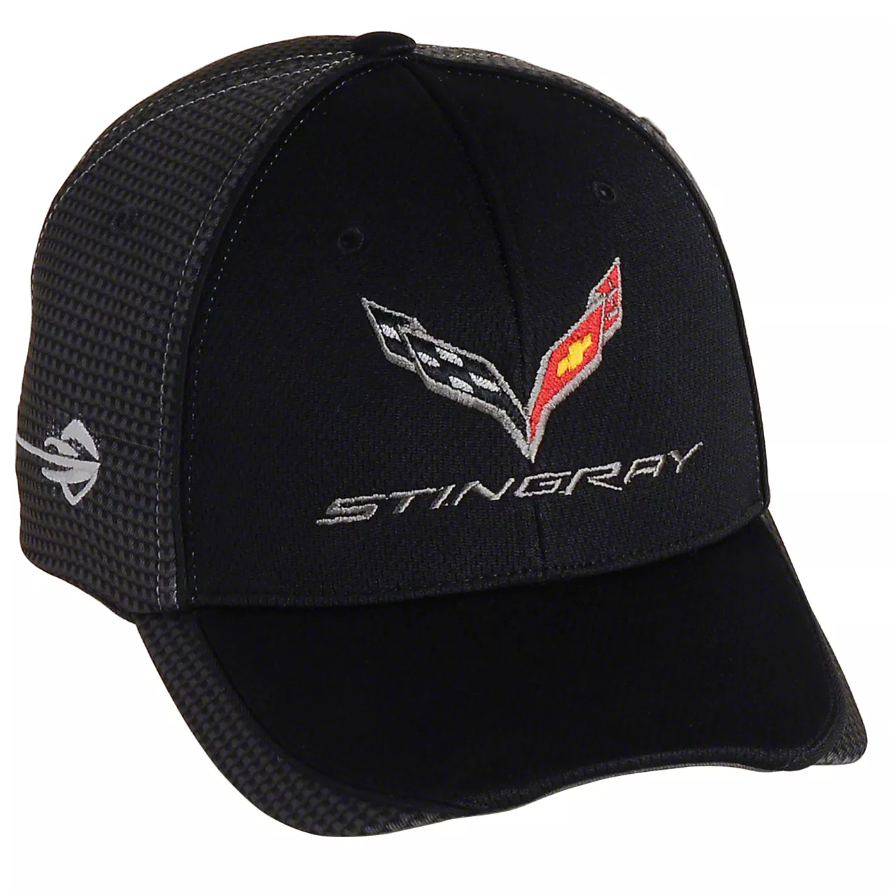 String Ray Hat Universal AM Stingray Logo Hat; Black/Carbon Fiber - Free Shipping