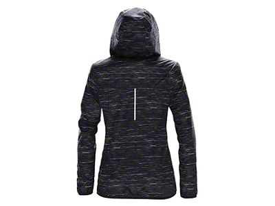 Women's Lightweight Hooded Full Zip Jacket with C8 Logo and Script; Carbon Fiber