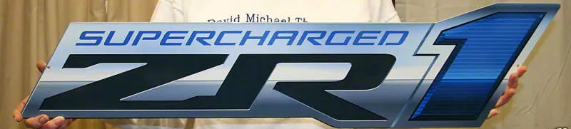 Universal AM ZR1 Supercharged Metal Sign; 34x8-Inch - Free Shipping