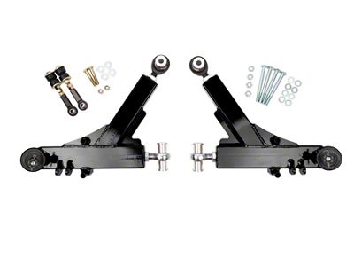 UMI Performance Adjustable Boxed Front Lower A-Arms; Rod Ends; Black (93-02 Camaro)