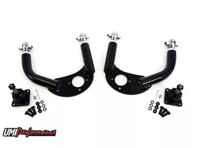UMI Performance Adjustable Front Upper A-Arms; Chromoly; Black (93-02 Camaro)