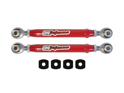 UMI Performance Adjustable Rear Toe Rods; Rod Ends; Chromoly; Red (10-15 Camaro)