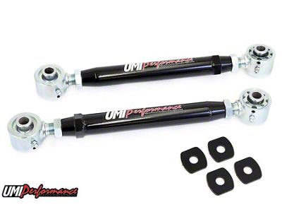 UMI Performance Adjustable Rear Toe Rods; Roto-Joints; Chromoly; Black (10-15 Camaro)