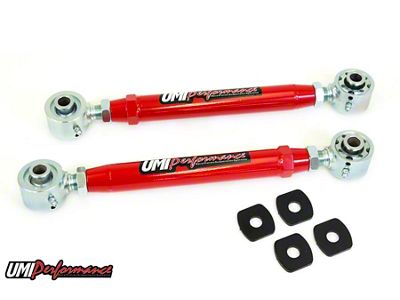 UMI Performance Adjustable Rear Toe Rods; Roto-Joints; Chromoly; Red (10-15 Camaro)