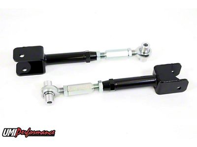 UMI Performance Adjustable Rear Trailing Arms; Rod Ends; Black (10-15 Camaro)
