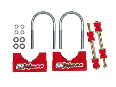 UMI Performance Aftermarket Rear End Sway Bar Installation Kit for 3.25-Inch Rear Axle Tubes; Red (93-02 Camaro)