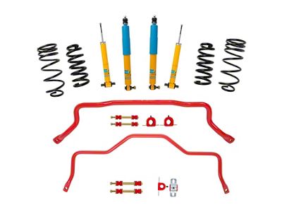 UMI Performance Bilstein Shock, Lowering Spring and Sway Bar Kit; Red (93-02 Camaro)