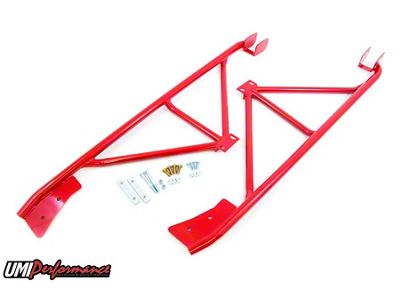 UMI Performance Bolt-In 3-Point Subframe Connectors; Red (93-02 Camaro Convertible)