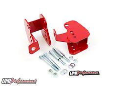 UMI Performance Bolt-In Rear Lower Control Arm Relocation Brackets; Red (93-02 Camaro)