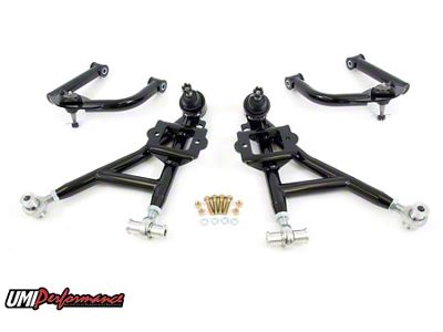 UMI Performance Budget Drag Front A-Arm Kit; Black (93-02 Camaro)