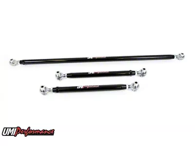 UMI Performance Double Adjustable Rear Lower Control Arm and Panhard Bar Kit; Mild Steel; Black (93-02 Camaro)