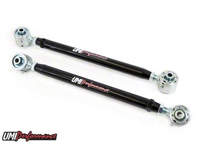 UMI Performance Double Adjustable Rear Lower Control Arms; Roto-Joints; Chromoly; Black (93-02 Camaro)