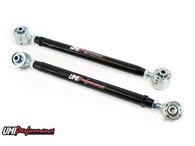UMI Performance Double Adjustable Rear Lower Control Arms; Roto-Joints; Mild Steel; Black (93-02 Camaro)