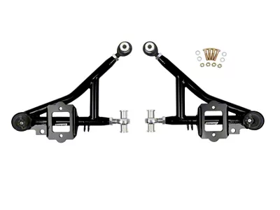 UMI Performance Drag Adjustable Front Lower A-Arms; Chromoly; Black (93-02 Camaro)